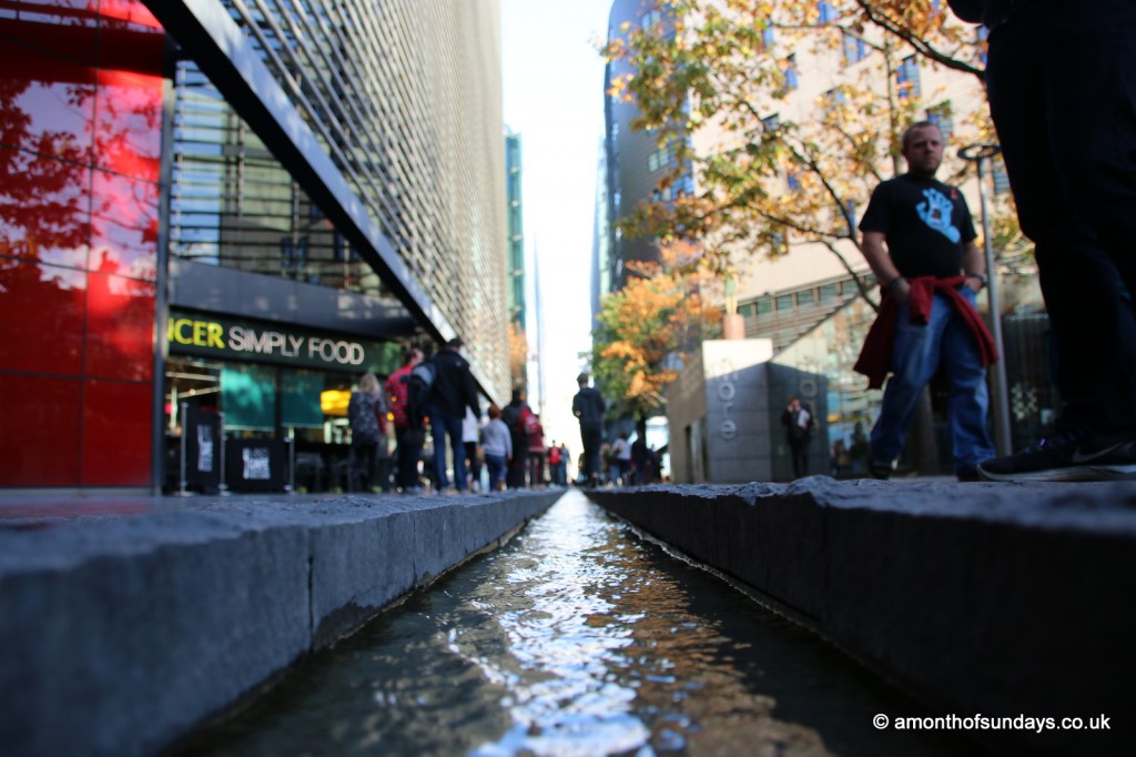 Water streams at More London Riverside