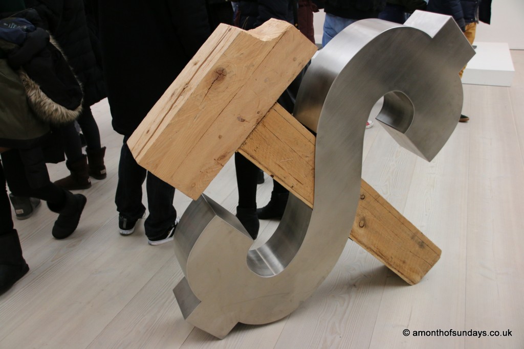 Hammer and dollar at Saatchi Gallery