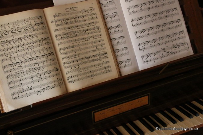 Replica Beethoven piano at Hanbury Hall
